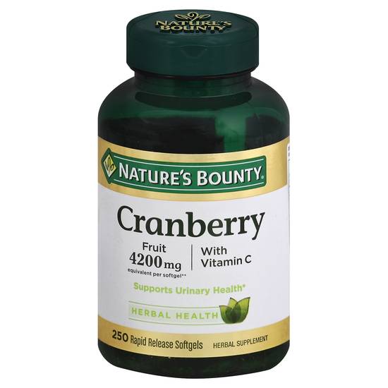 Nature's Bounty Rapid Release Cranberry Softgels 4200 Mg, (250 ct)