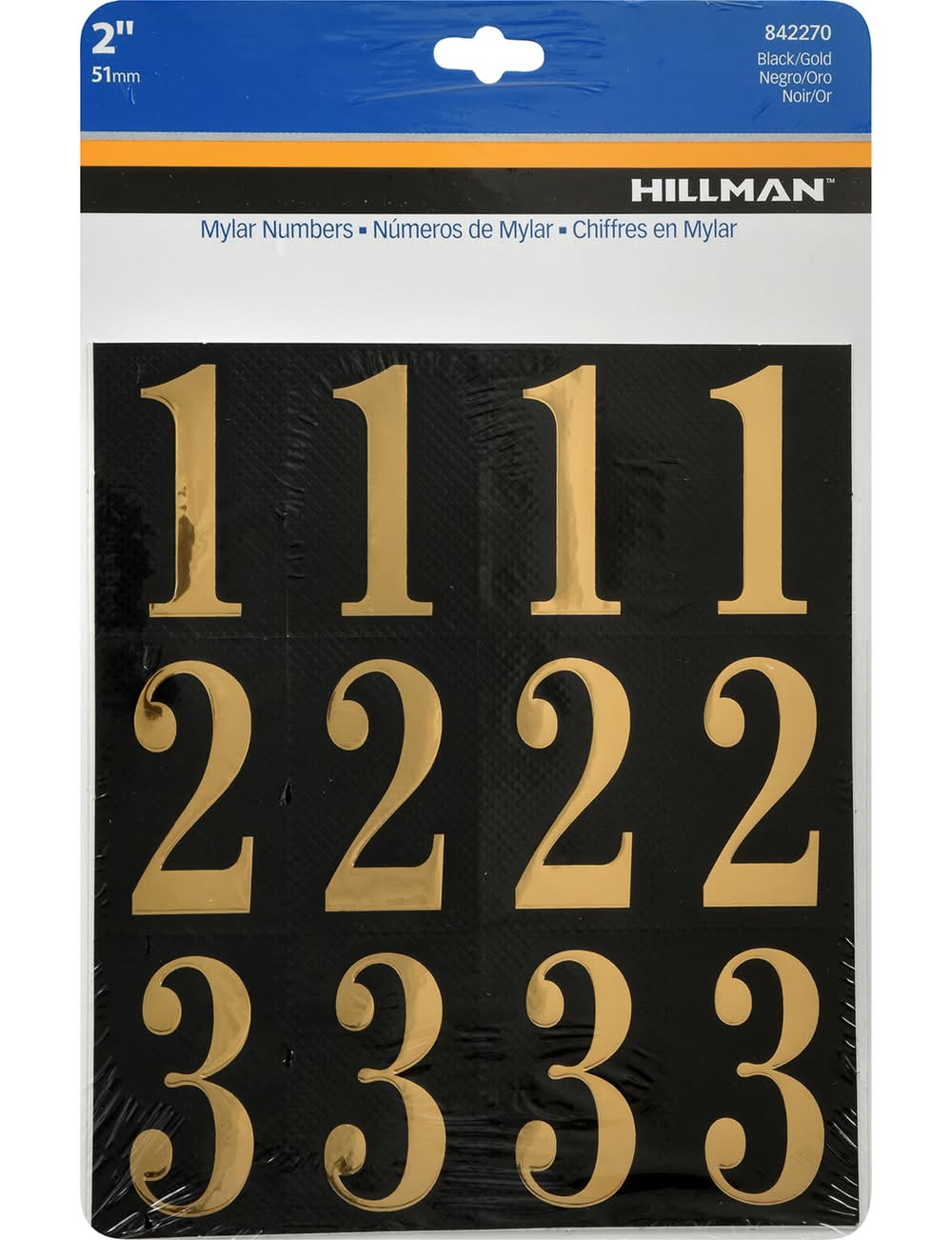 Hillman 2 In. Gold Vinyl Self-Adhesive Number Set 0-9 32 Pc