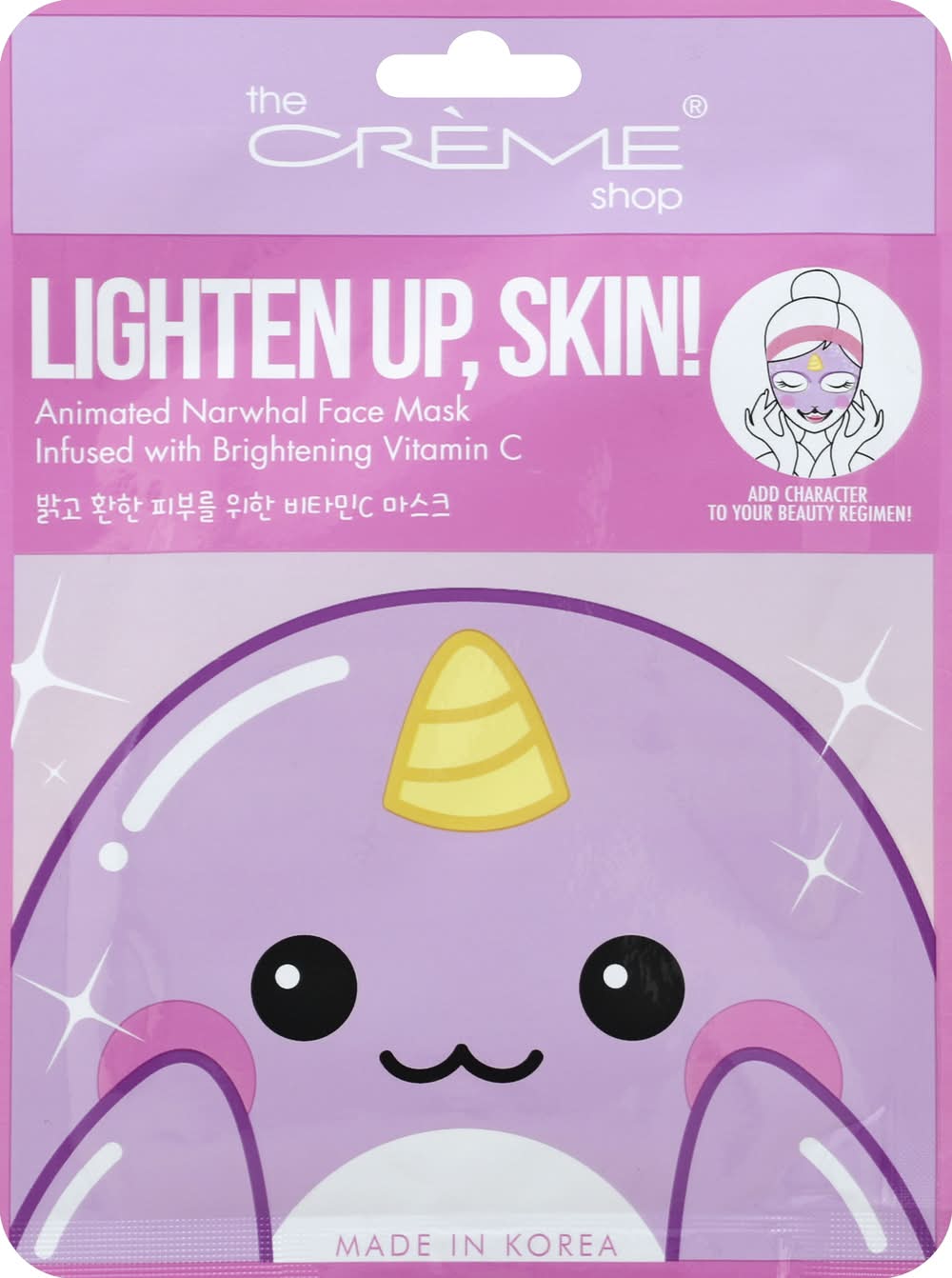 The Crème Shop Lighten Up Animated Narwhal Face Mask