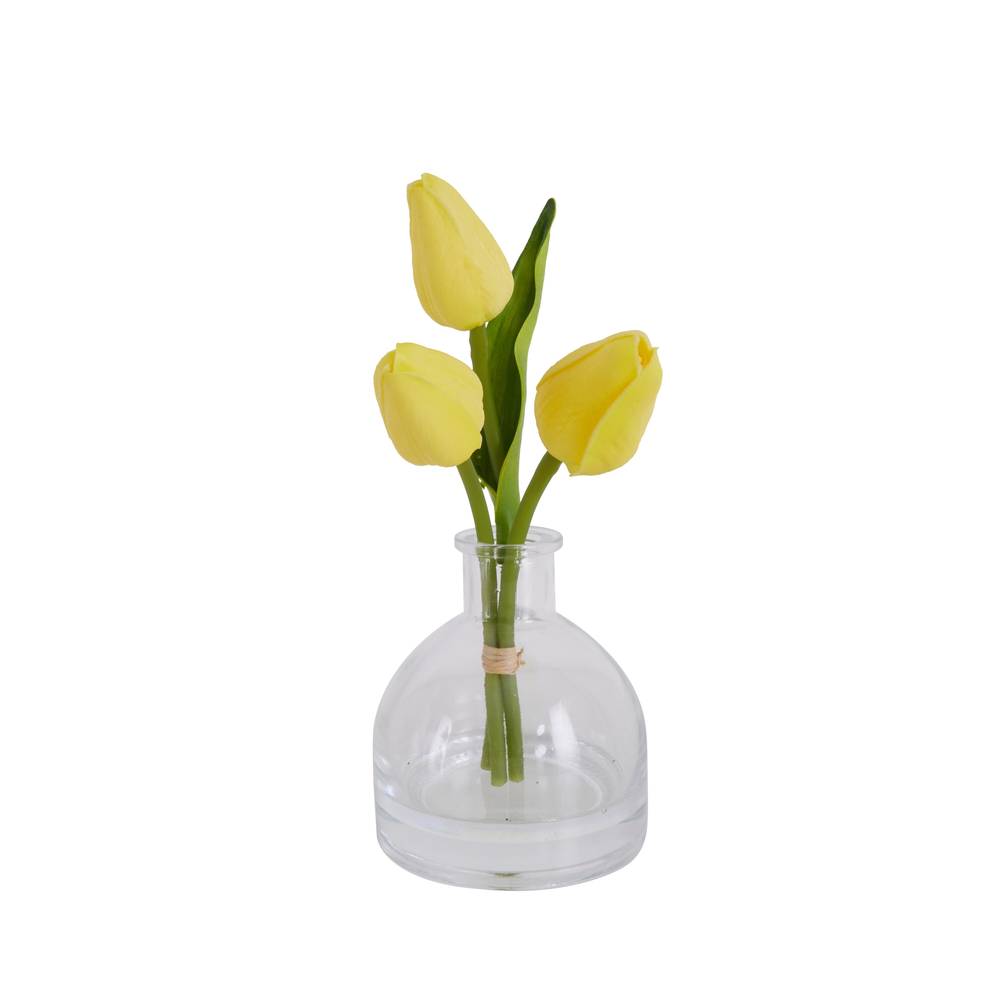 Nearly Natural 5-in Yellow Indoor Tulips Artificial Plant | P1948-LW