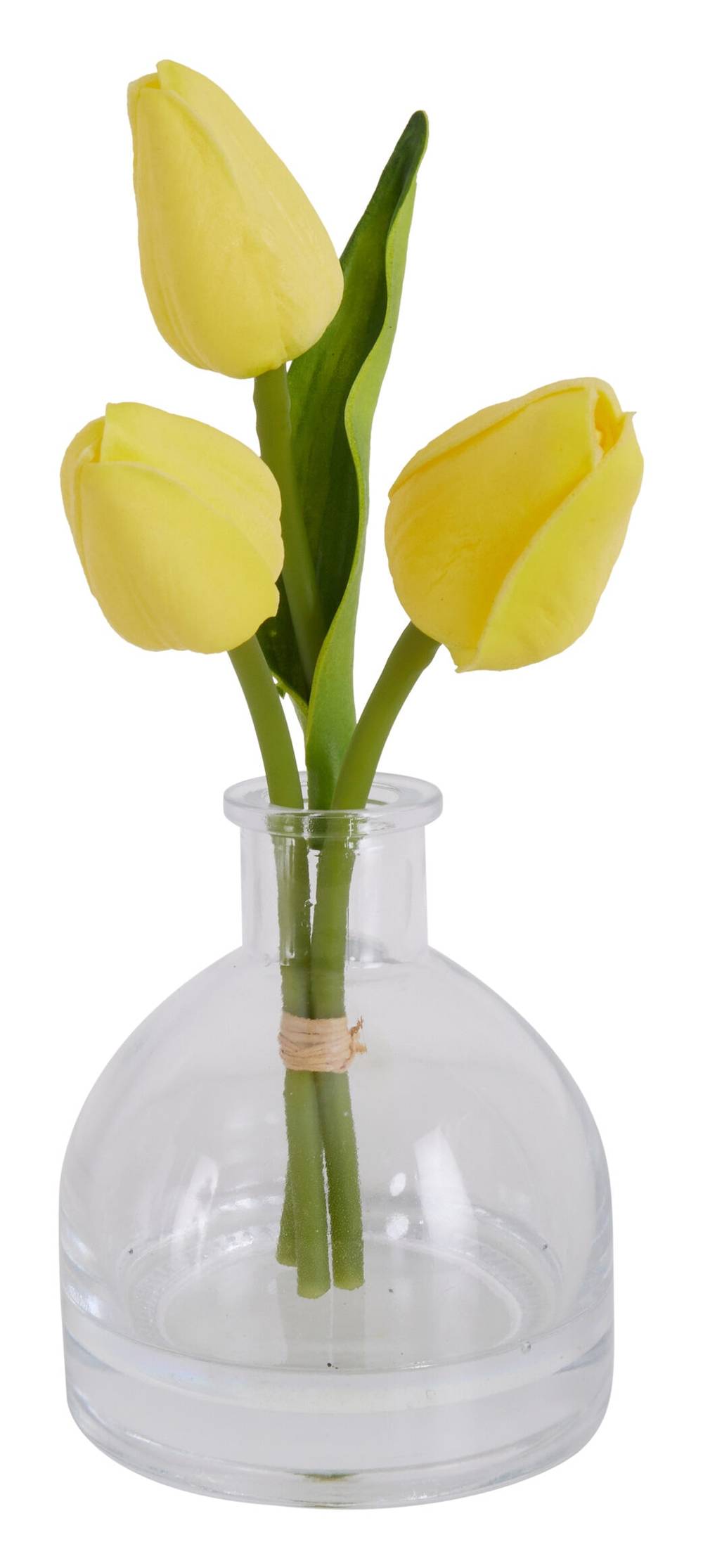 Nearly Natural 5-in Yellow Indoor Desktop Tulips Artificial flower | P1948-LW