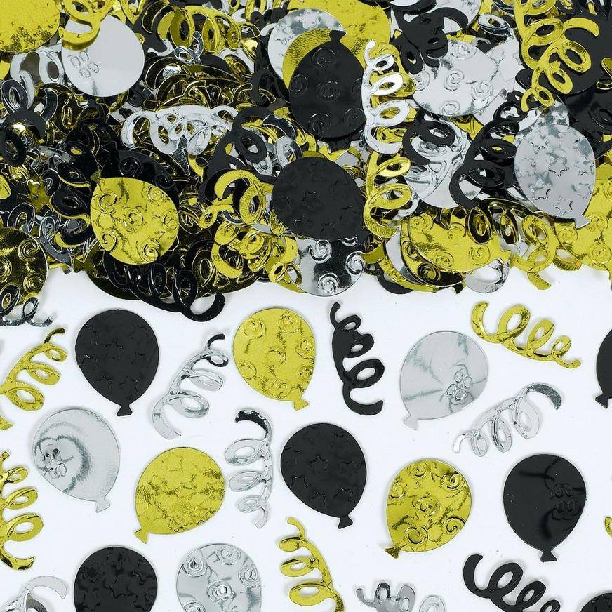 Party City Confetti, Black-Gold-Silver