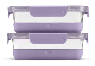 Ello Glass Refresh Food Storage Container Set, Purple (4 ct)