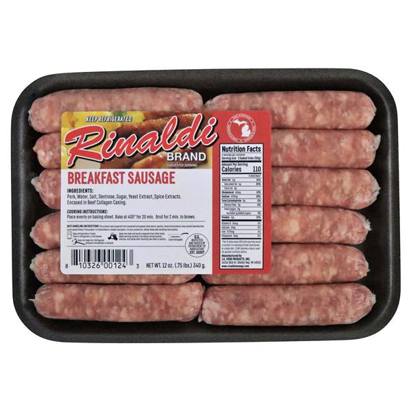 Rinaldi Breakfast Sausage Maroon Writing (12 oz)