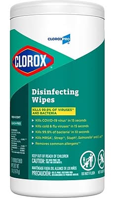 CloroxPro Disinfecting Wipes, Fresh Scent, 75 Wipes/Container (15949)