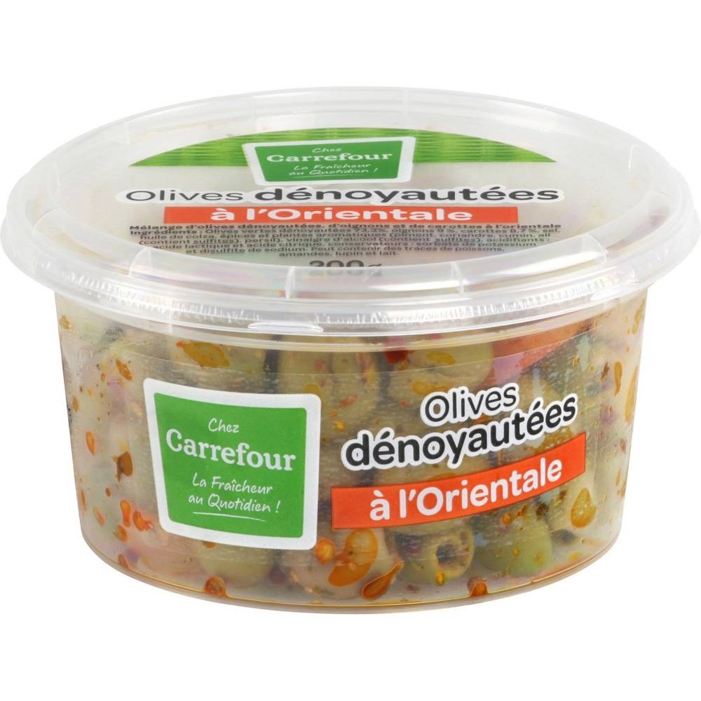 Carrefour - Olives vertes dénoyautées orientale