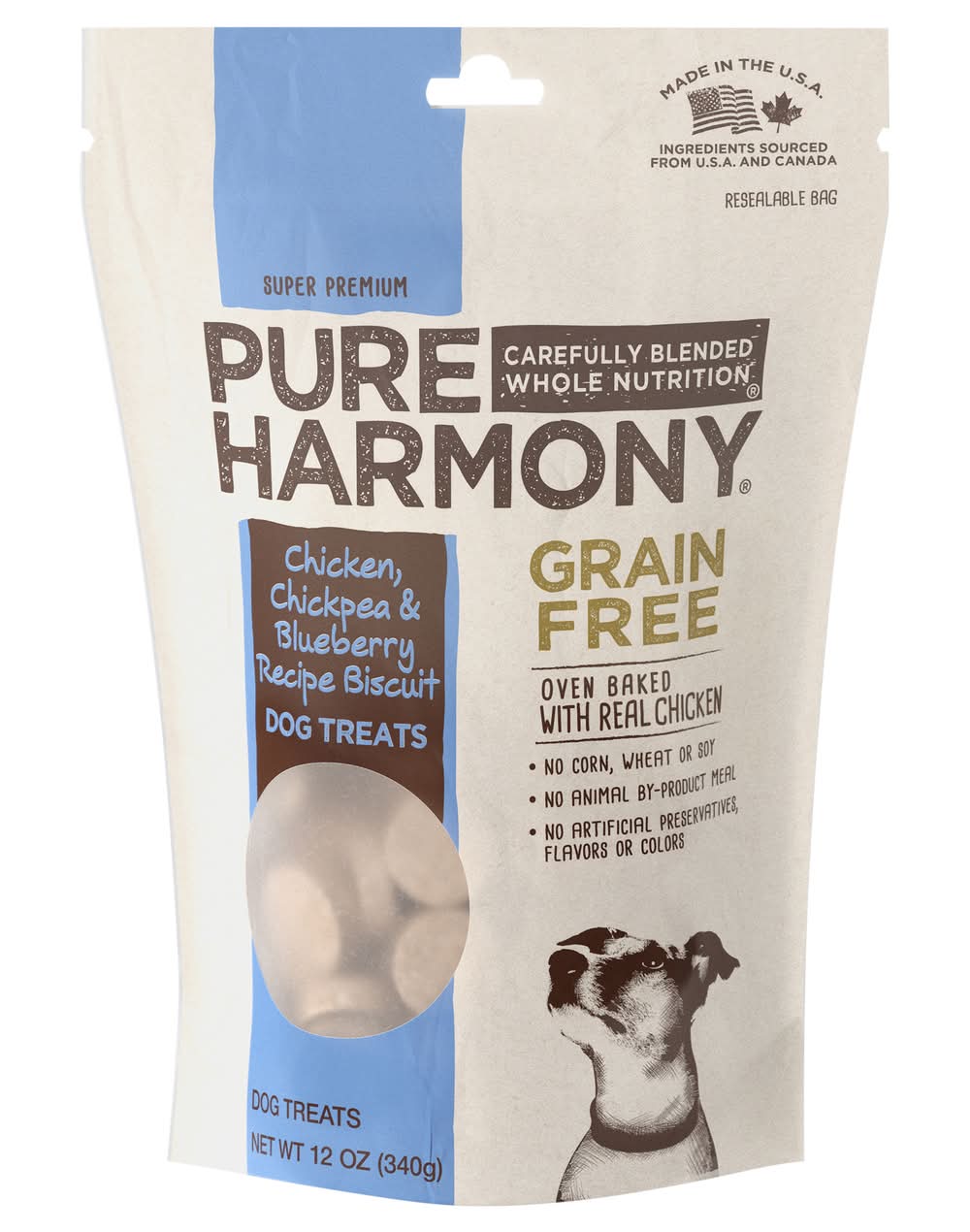 Topco Pure Harmony Grain Free Chicken, Chickpea & Blueberry Dog Biscuits (12 oz)