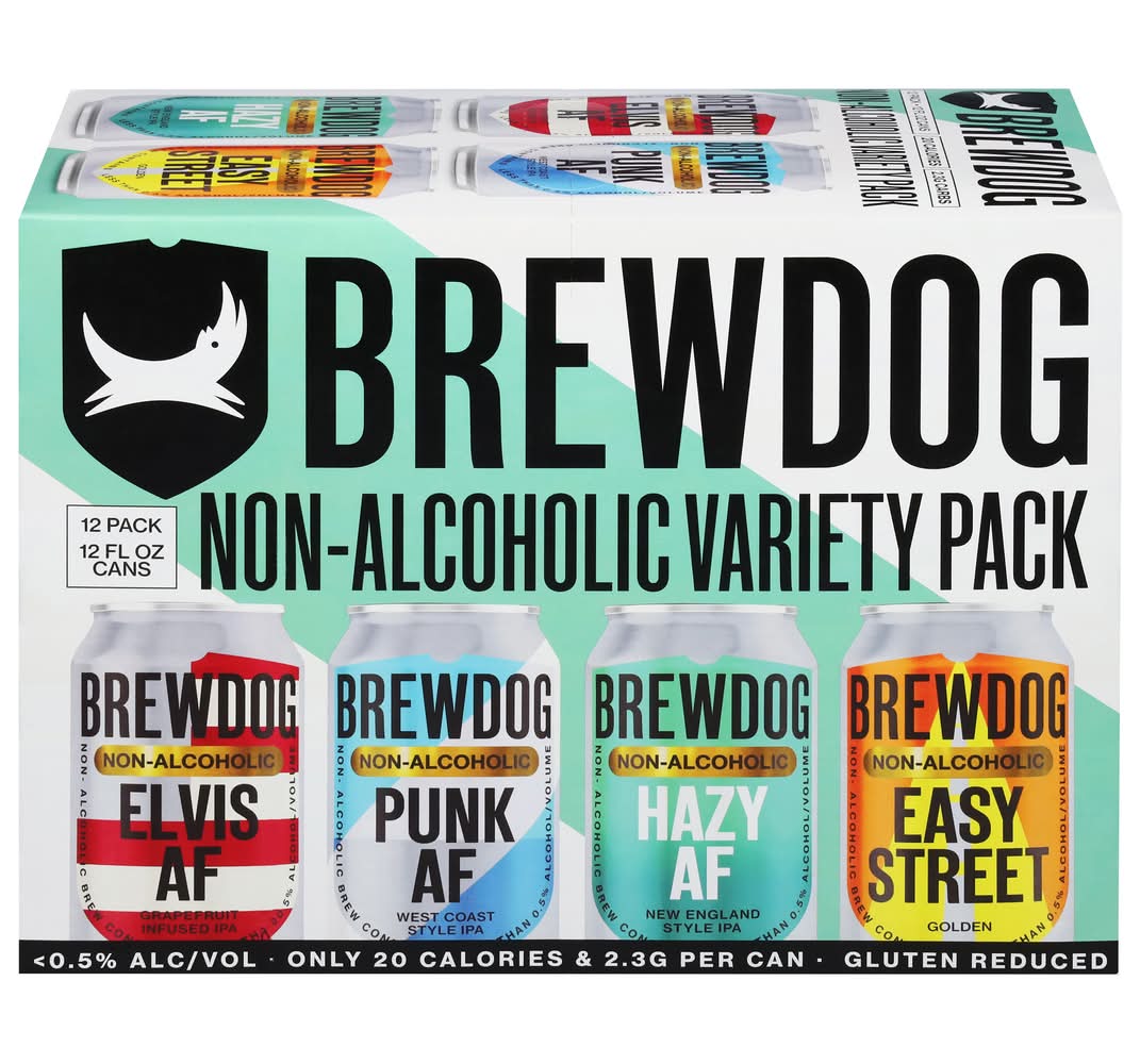 BrewDog Non-Alcoholic Mix Beer Variety pack, Assorted (12 x 12 fl oz)