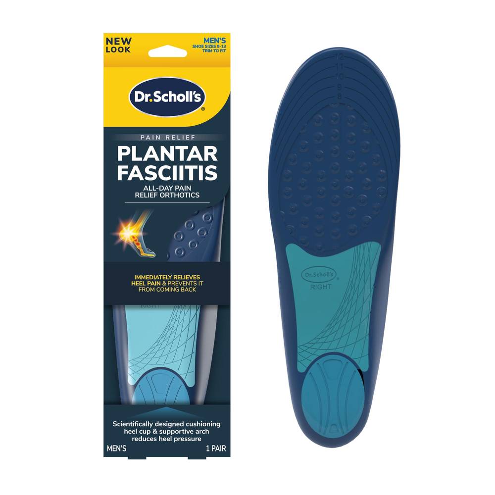 Dr. Scholl'S Men'S Pain Relief Orthotics For Plantar Fasciitis, Size 8-13, 1 Pair