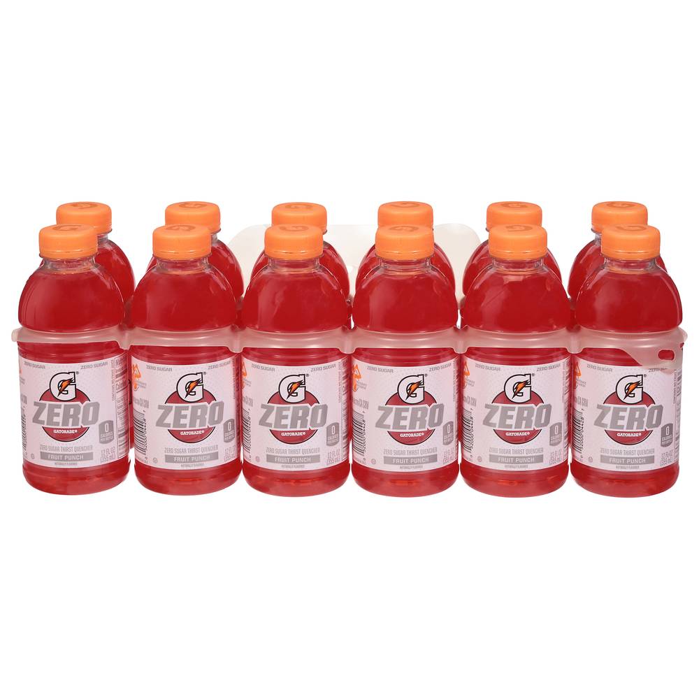 Gatorade Zero Sugar Sports Drink, Fruit Punch (12 x 12 fl oz)