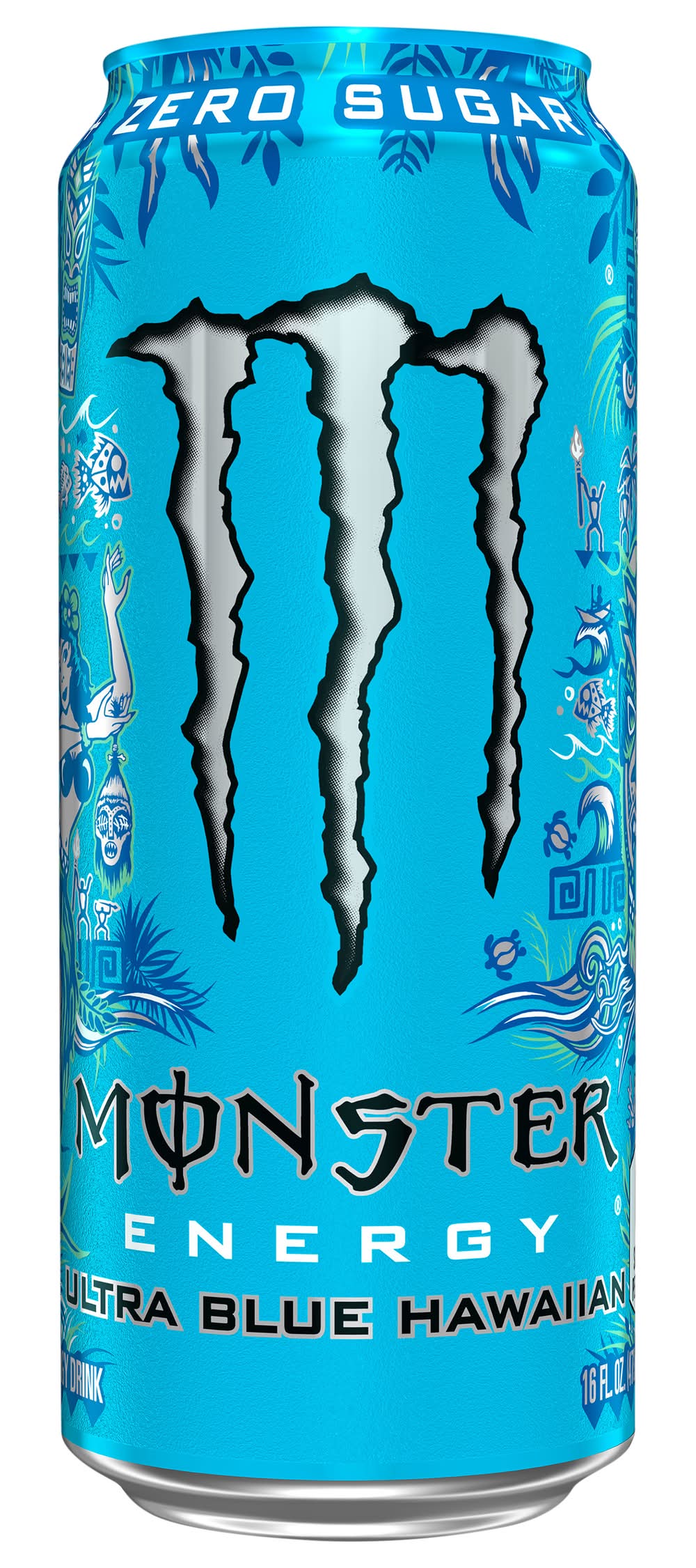 Monster Ultra Zero Sugar Energy Drink, Ultra Blue Hawaiian (16 fl oz)