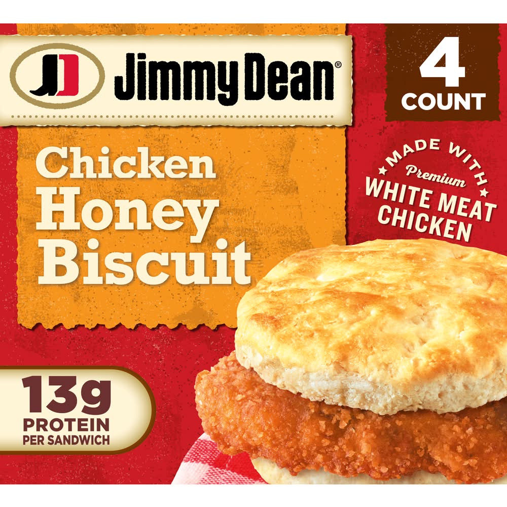 Jimmy Dean Honey Biscuit Breakfast Sandwich, Chicken (16.4 oz, 4 ct)