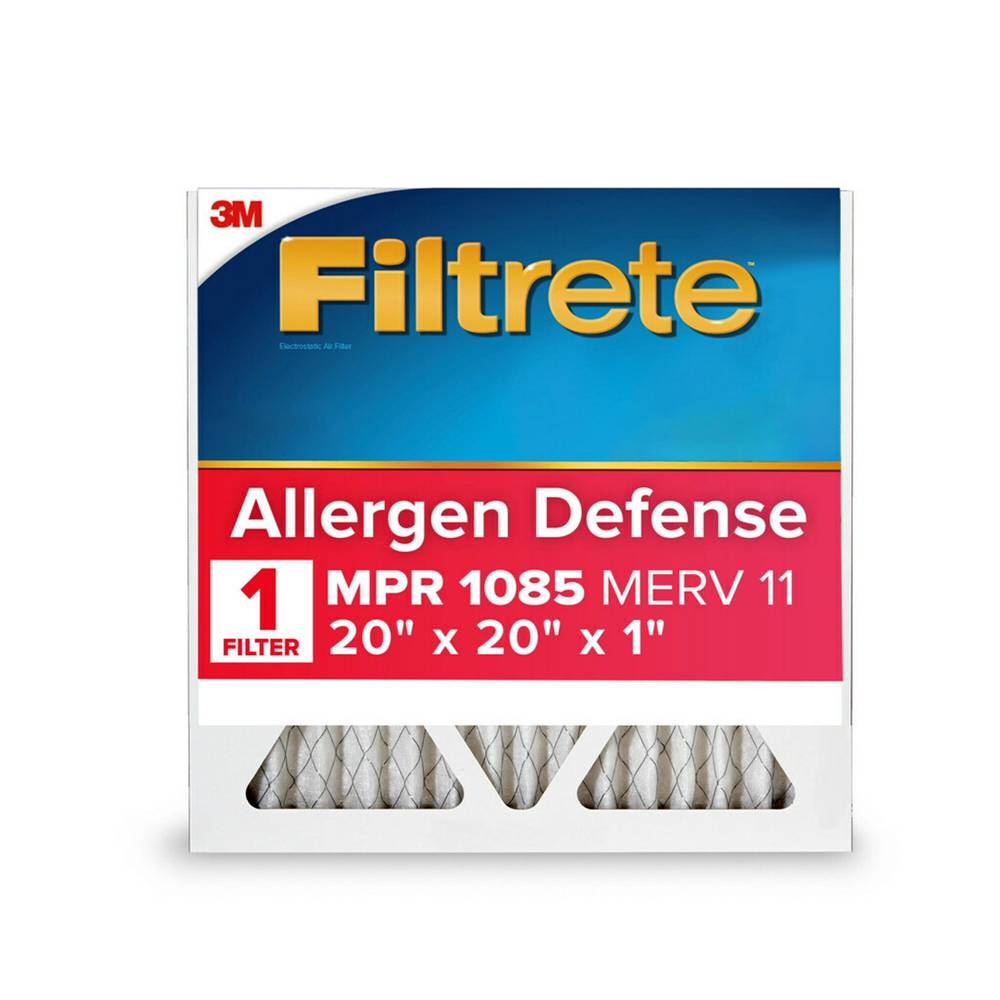 Filtrete 20-in W x 20-in L x 1-in MERV 11 1085 MPR Allergen Defense Extra Electrostatic Pleated Air Filter | 1202DC-12