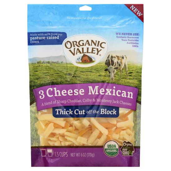 Organic Valley Three Cheese Mexican Shreds