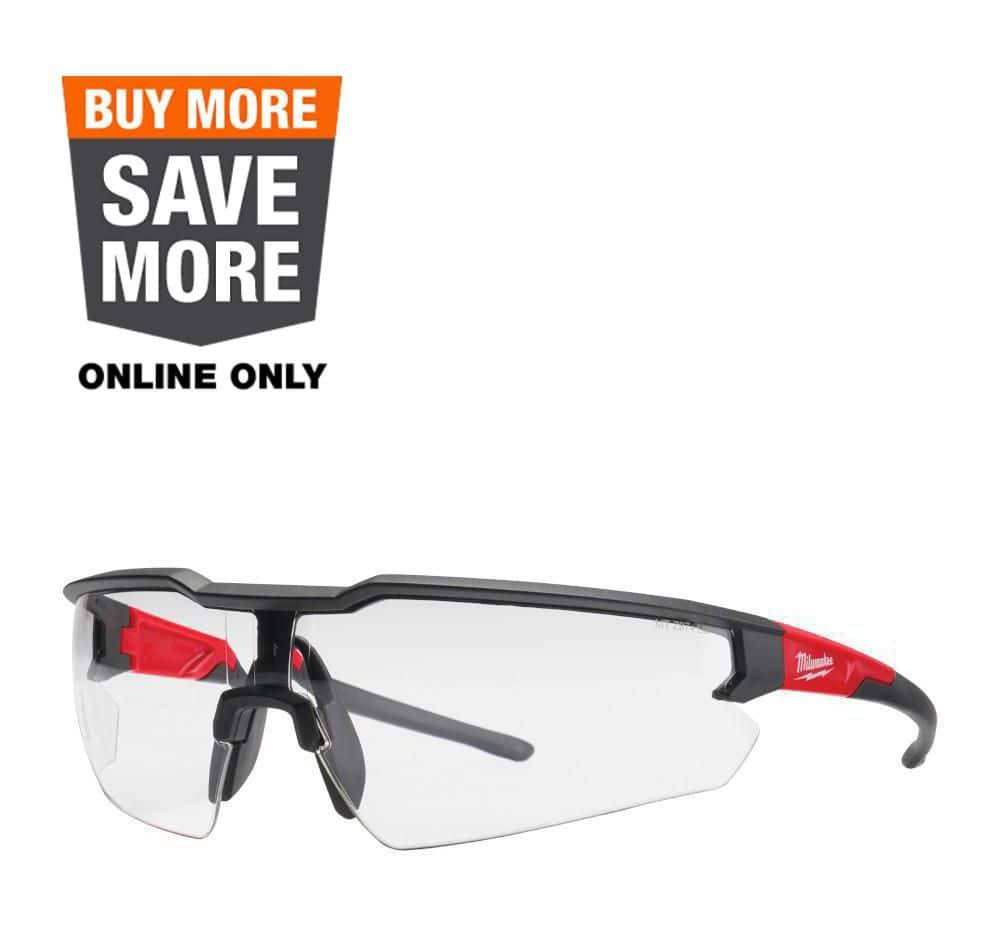 Milwaukee Anti-Scratch Lenses Safety Glasses, Black - Red