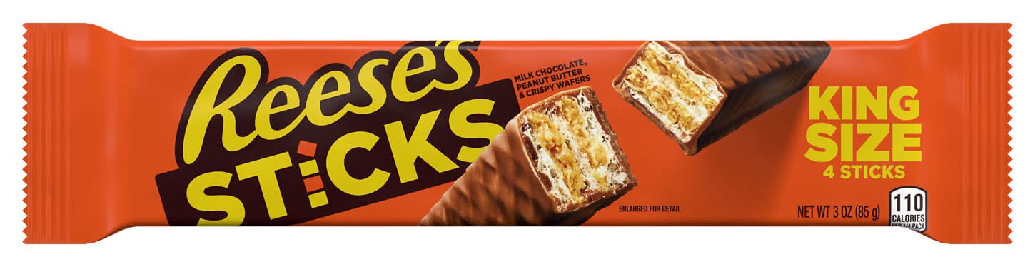 Reese's Milk Chocolate Peanut Butter Wafer Sticks King Size, Peanut Butter, King (0.75 oz, 4 ct)