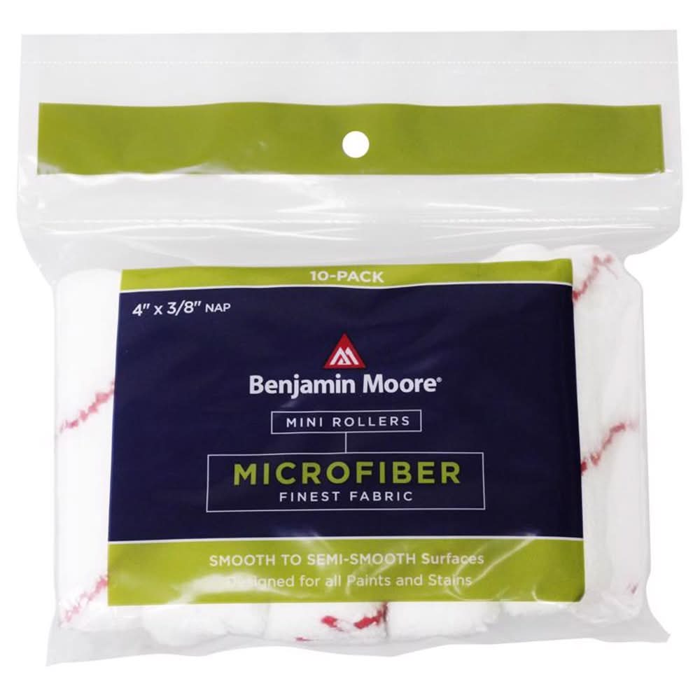 Benjamin Moore Microfiber 4 In. W X 3/8 In. Mini Paint Roller Cover 10 Pk