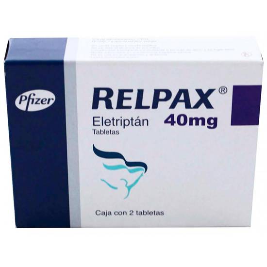 Pfizer relpax eletriptán tabletas 40 mg (2 piezas)