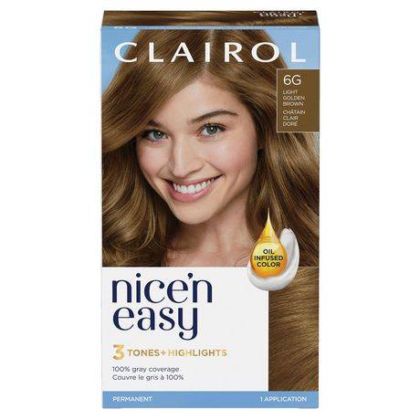 L'Oréal Nice'n Easy Permanent Crème Hair Color, Light Goldern Brown (100 g)