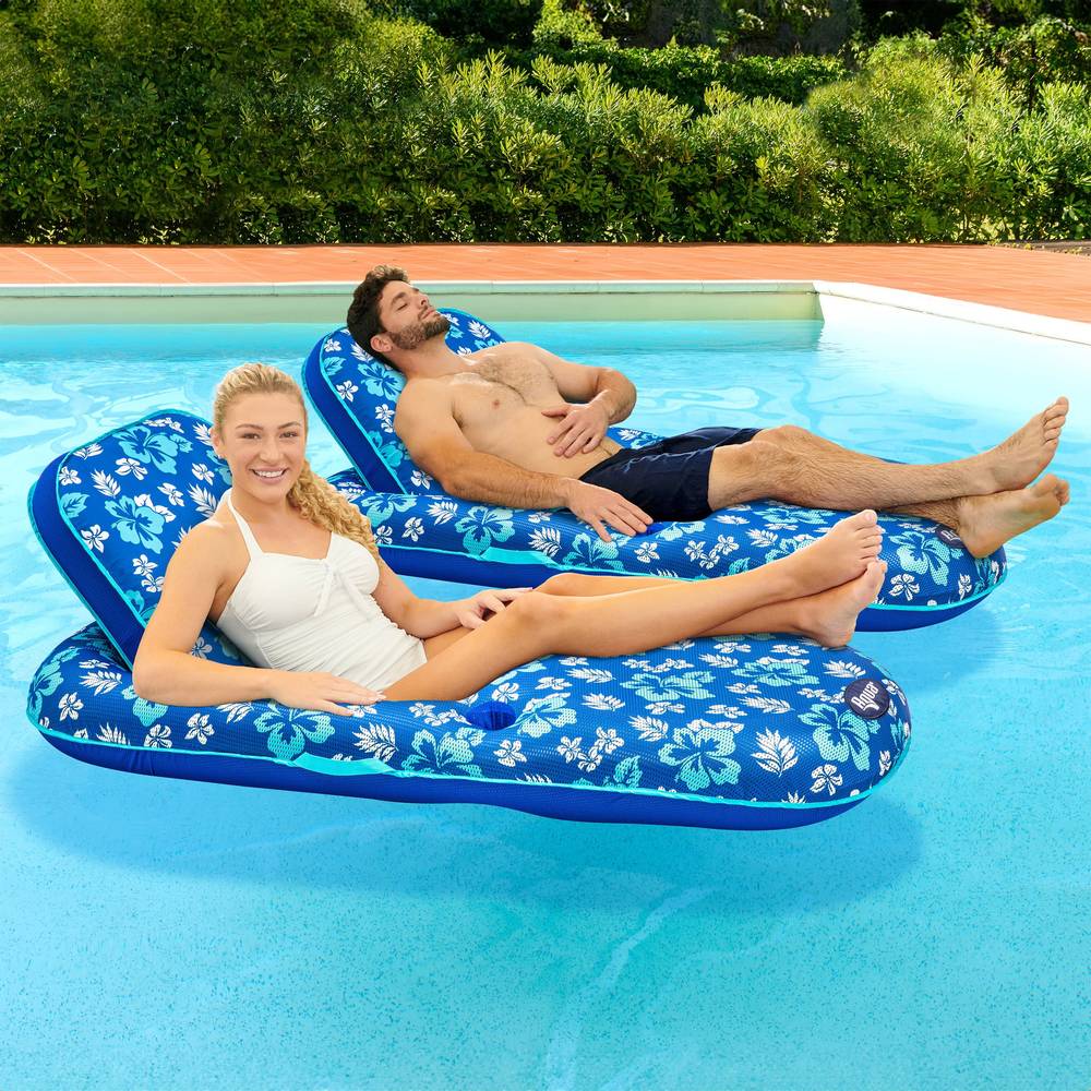 Aqua Luxury Inflatable Pool Recliner, 2-pack