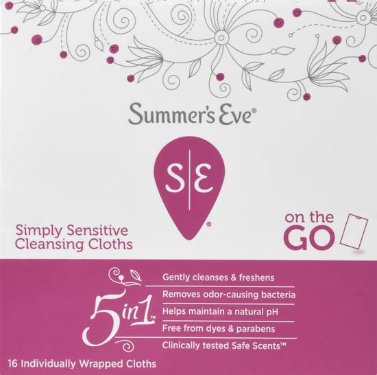 Summer's Eve Simply Sensitive on the Go Cleansing Cloths