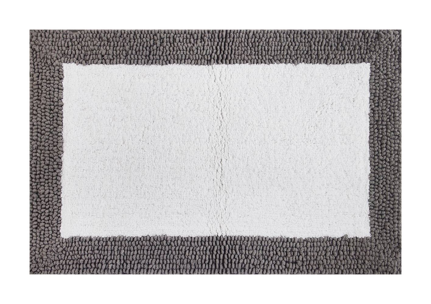 allen + roth 30-in x 20-in White Charcoal Cotton Bath Rug | 30640