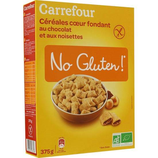 Carrefour - Céréales bio chocolat noisettes sans gluten (chocolat)