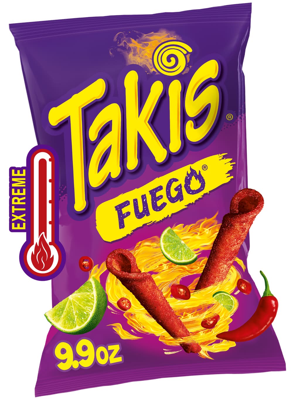 Takis Fuego Tortilla Chips, Hot Chili Pepper & Lime (9.9 oz)