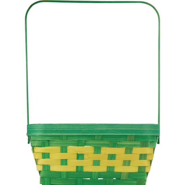 Cottondale Square Bamboo Easter Basket, Green & Yellow