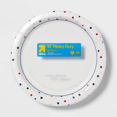 up&up Disposable Paper Plates, 10" , Assorted (24 ct)