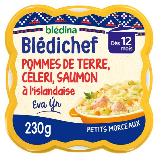 Blédina - Blédichef plat pour bébé écrasé de pommes de terre & saumon à l'islandaise dès 12 mois