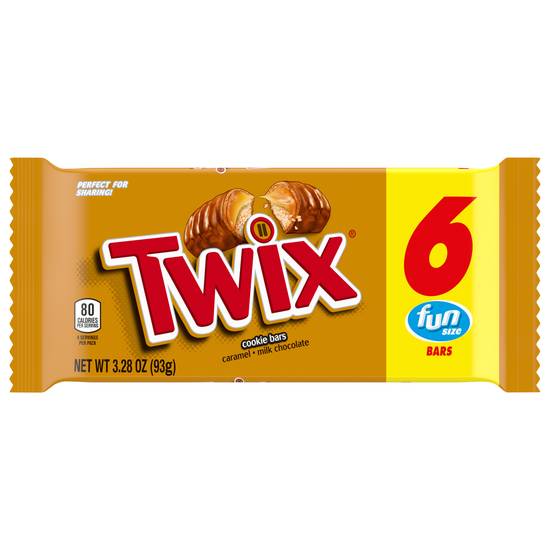 Twix Fun Size Caramel & Milk Chocolate Cookie Bars, (6 ct)