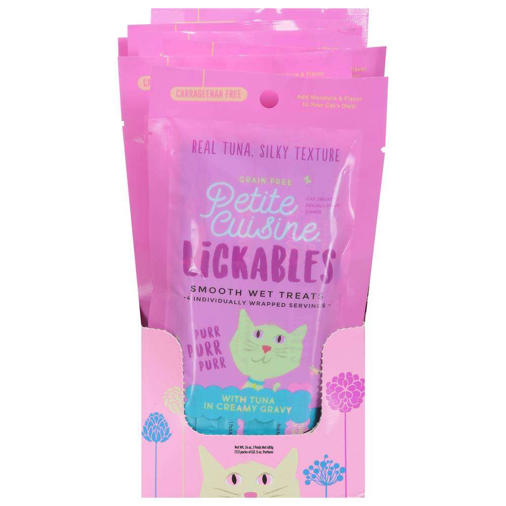 Petite Cuisine Lickables Grain Free Cat Treats With Tuna in Creamy Gravy