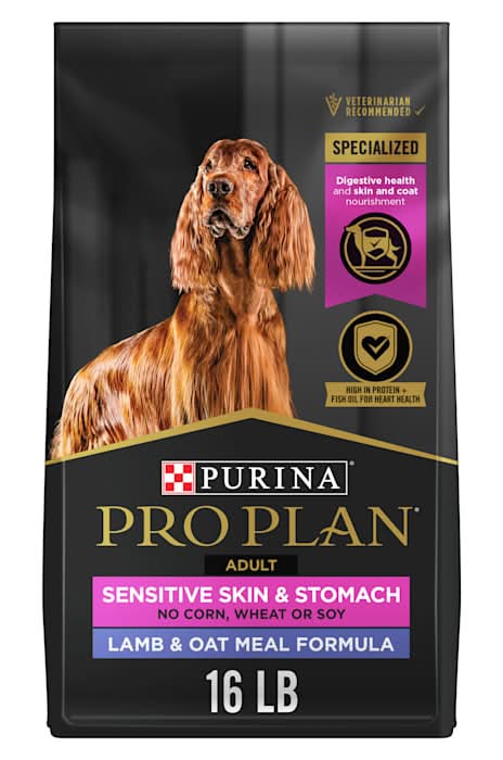 Purina Pro Plan Sensitive Skin and Sensitive Stomach Formula, Lamb and Oat Meal Dry Dog Food, 16 lbs.