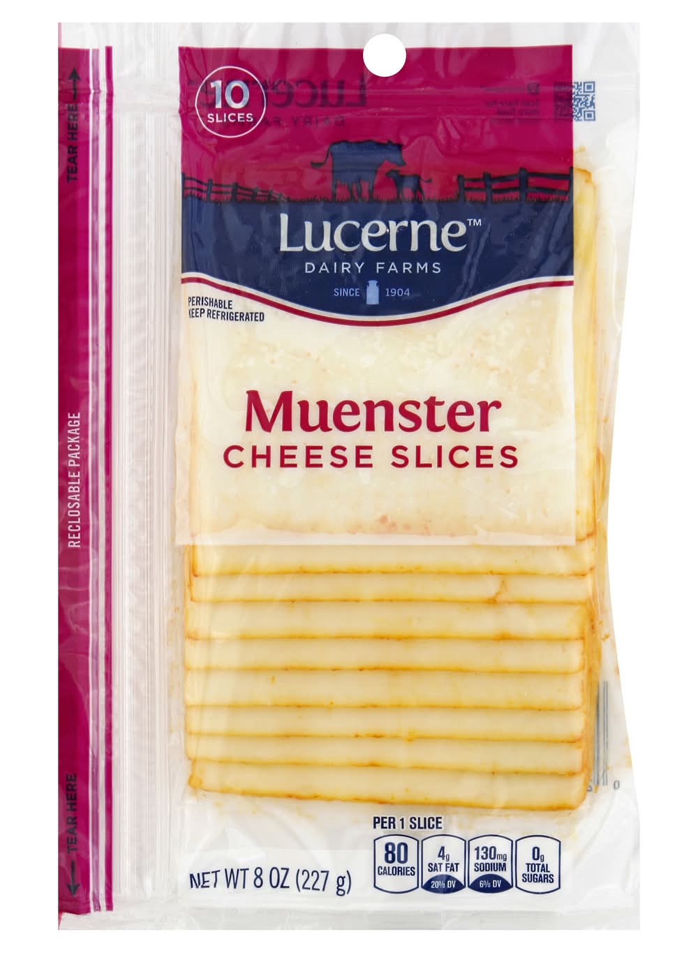 Lucerne Muenster Cheese Slices (8 oz, 10 ct)