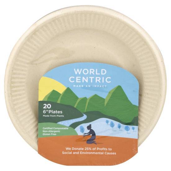 World Centric Compostable Fiber Ripple Edge Plates (6 inch )