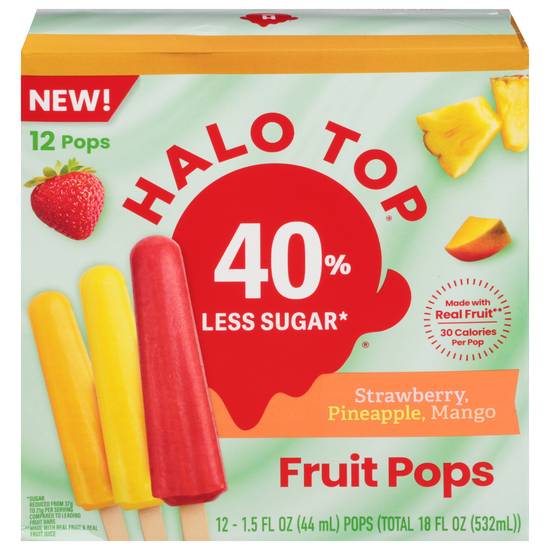 Halo Top Strawberry Pineapple Mango Fruit Pops (12 ct)