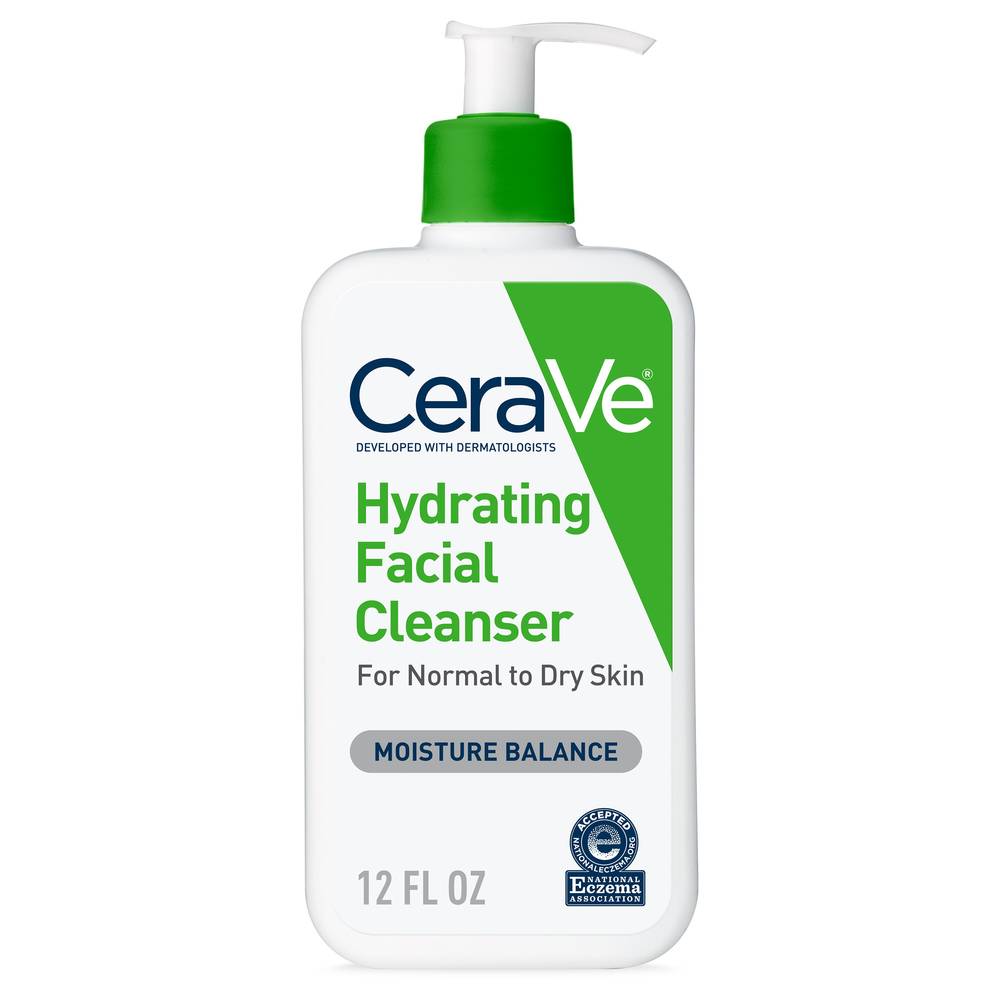 Cerave Hydrating Facial Cleanser For Normal To Dry Skin, 12 Oz