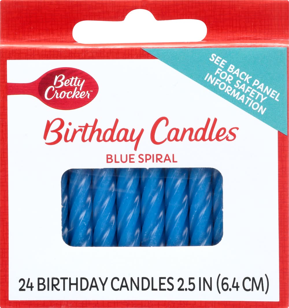Betty Crocker Blue Spiral Birthday Candles (24 g)
