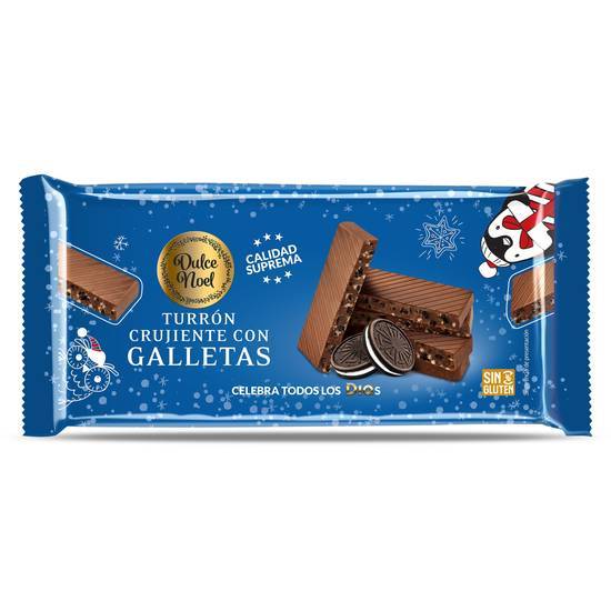 Turrón Crujiente de Chocolate con galletas Dulce Noel Día en Bolsa (150 g)