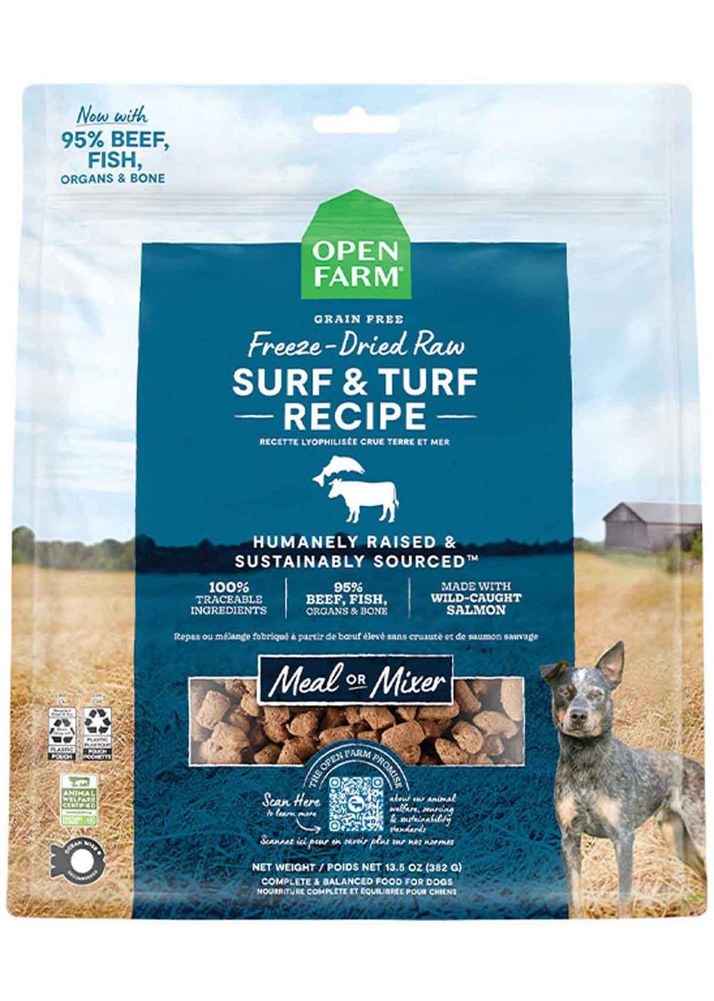 Open Farm Freeze Dried Morsels Surf and Turf Dog Food (13.5 oz)