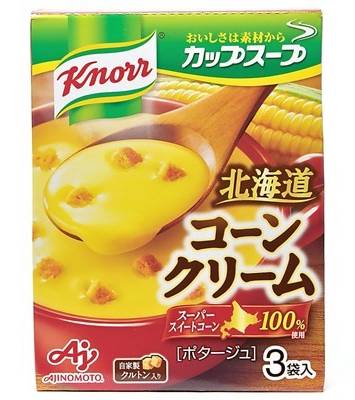 味の素　クノール　カップスープ　北海道コーンクリーム　ポタージュ　３袋入