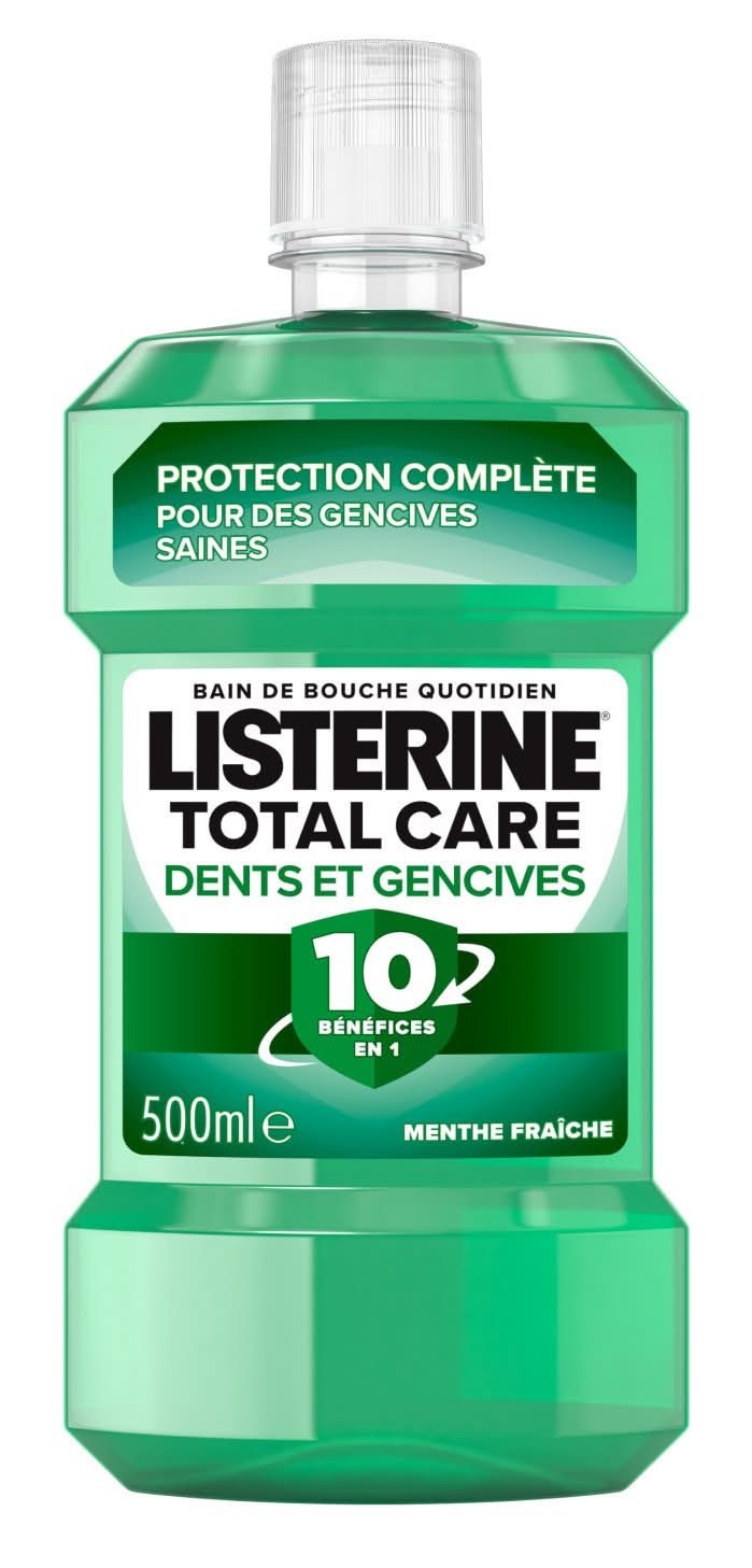 Listerine - Bain de bouche dents et gencives 10 en 1, menthe fraîche (500ml)