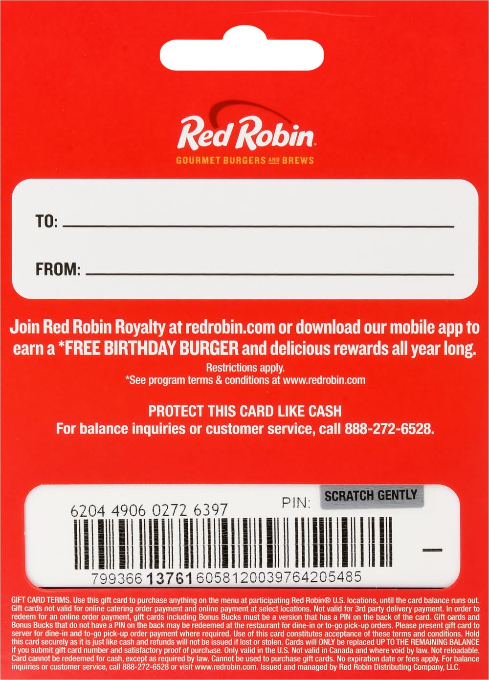 Red Robin Gift Card Delivery Near Me | Order Online | Uber Eats
