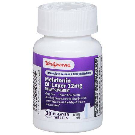 Walgreens Melatonin Delayed Release 12mg Supplement (30 ct)