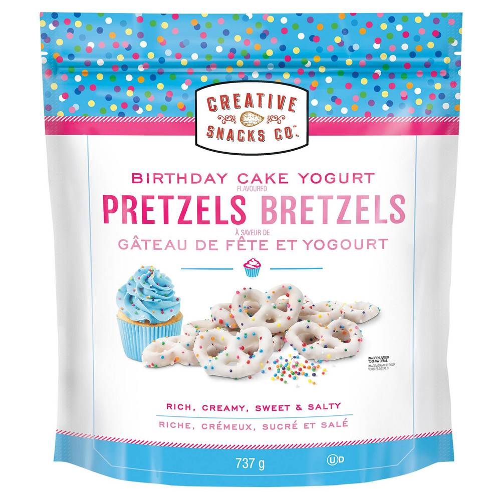 Creative Snacks Bretzels au yaourt aromatisés au gâteau de fête (737 g) - Birthday cake yogurt pretzels (737 g)