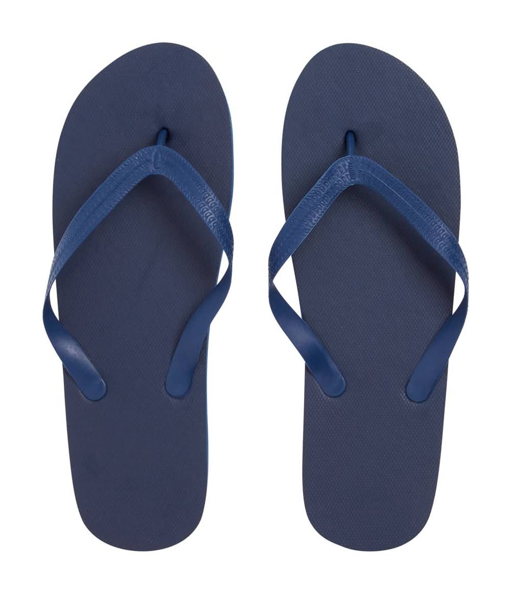 Men'S Plain Navy Blue Flip Flops