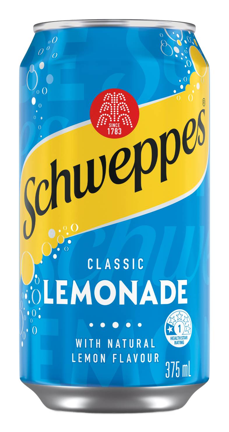 Schweppes Classic Soft Drink, Lemon (375mL)