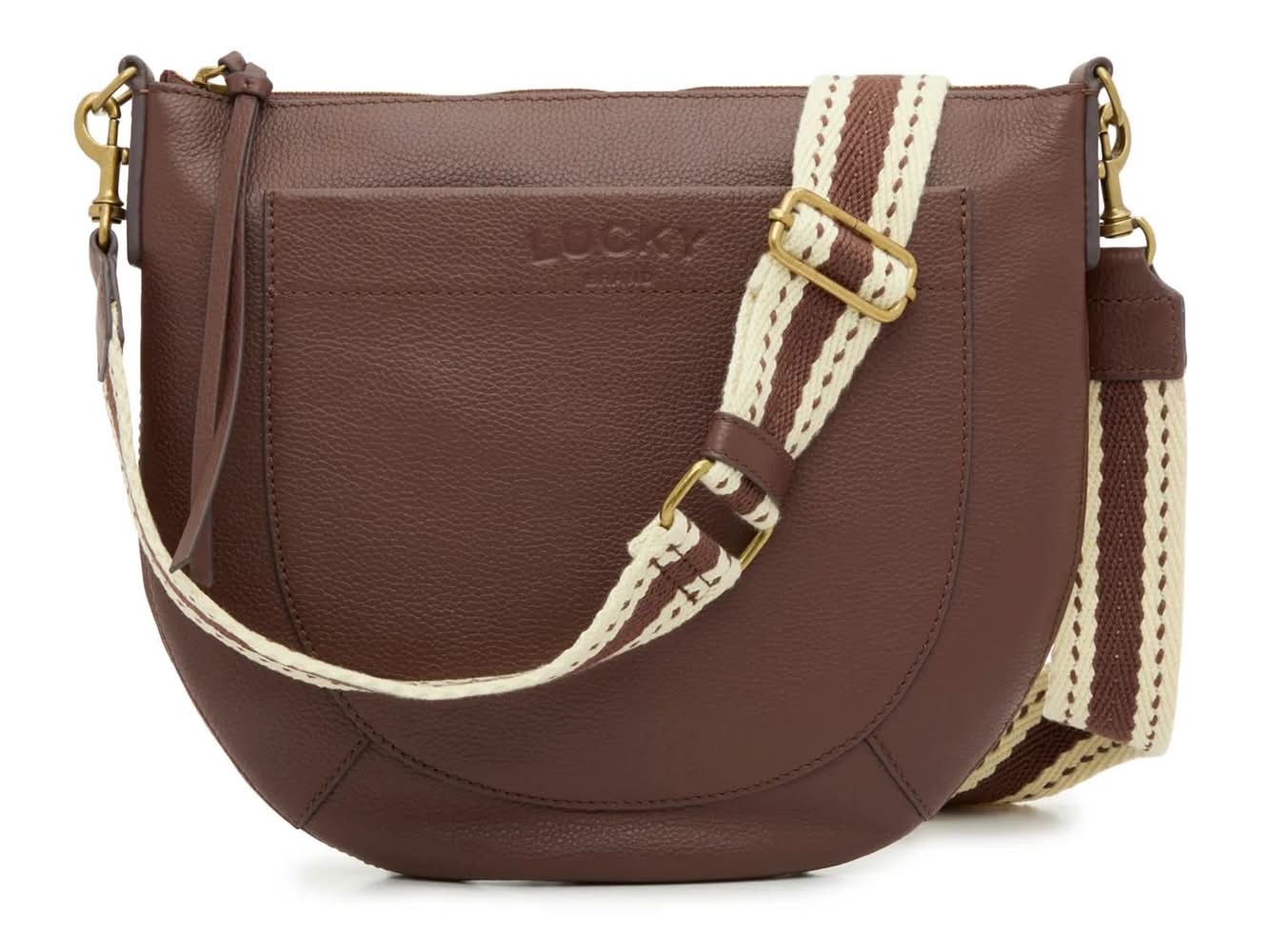Lucky Brand Kyla Leather Crossbody Bag (Dark Brown One Size)