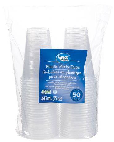 Great Value Plastic Party Cups (50 units)